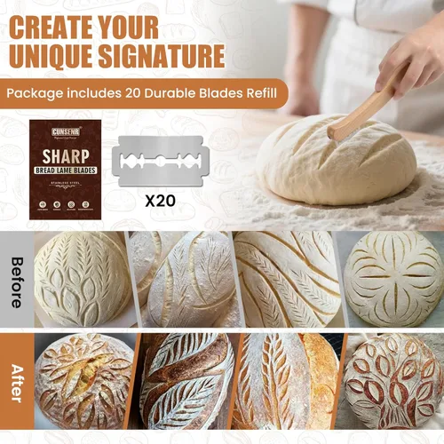 Miniatura 7 de CUNSENR Recambio de Cuchillas para Greñadora de Pan – Cuchillas de Acero Inoxidable para Arte Perfecto en el Pan, Adecuadas para Rebanar y Hacer
