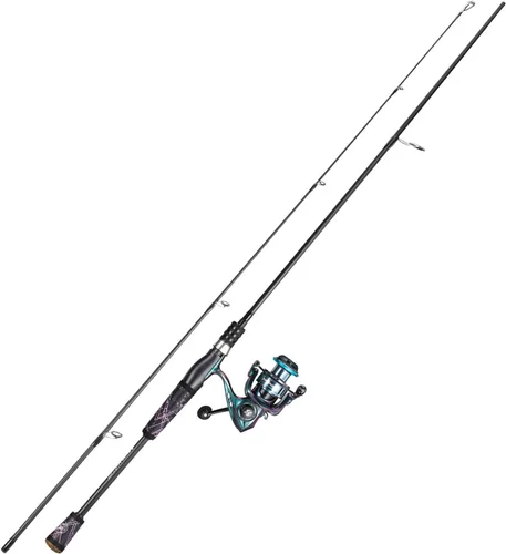 Miniatura 11 de One Bass Combo de Caña de Pescar y Carrete, Carrete de Pesca Colorido, Caña de Pescar Giratoria y de Cebo con Mango de SuperPolímero