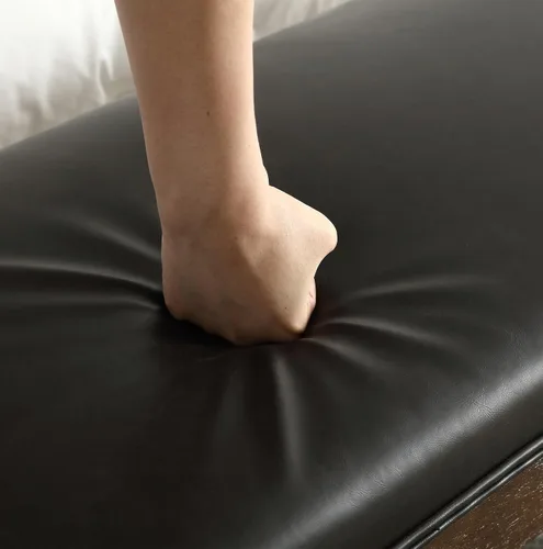 Miniatura 9 de Banco de comedor de piel sintética, banco de entrada, banco de zapatos, otomano para pasillo, sala de estar, dormitorio, extremo de la cama