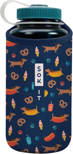Miniatura 75 de Sok It BotlSok Funda para botella de agua con cubierta de neopreno aislante (Floral abstracto, se ajusta a CamelBak o Nalgene de 12 onzas)