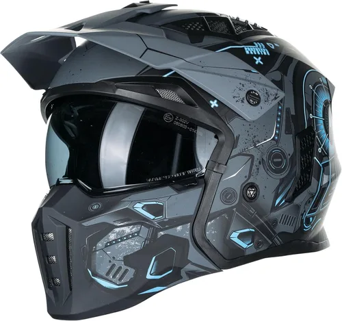 Miniatura 12 de ILM Medio casco de motocicleta de cara abierta 3/4 para hombres y mujeres, casco retro vintage con visera para ciclomotor, ATV, crucero, scooter