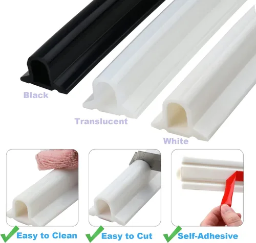 Miniatura 6 de Duzzy Umbral de Ducha Plegable de 98 Pulgadas Barrera de Agua, Tope de Agua de Silicona para Ducha, Ideal para Acceso en Silla de Ruedas, Adecuado