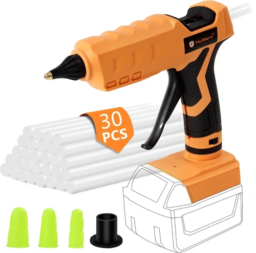 Miniatura 7 de Mulwark Kit de pistola de pegamento caliente de tamaño completo – Juego de pistola de pegamento industrial de alto rendimiento de doble potencia