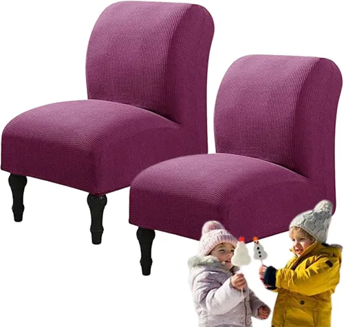 Miniatura 19 de Fundas elásticas para silla sin brazos, extraíbles y lavables, de elastano jacquard sin reposabrazos, protector de muebles para sala de estar, Verde