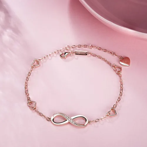 Miniatura 9 de Billie Bijoux Pulsera tobillera de plata de ley 925 para mujer, con símbolo de amor infinito, ajustable, grande, regalo para mujer