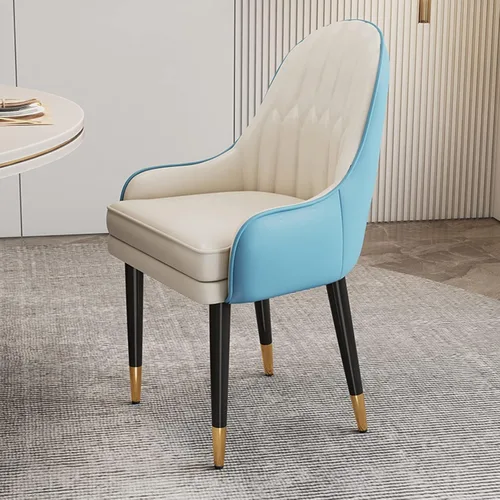 Miniatura 23 de Sillas de comedor modernas, sillas de comedor tapizadas de piel sintética de mediados de siglo, sillas auxiliares de ocio con patas de metal para 15