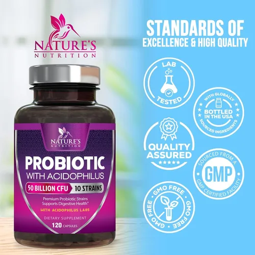 Miniatura 4 de Probióticos, 60 mil millones de UFC por porción, probióticos con prebióticos para apoyo a la salud digestiva e inmunológica para mujeres y hombres