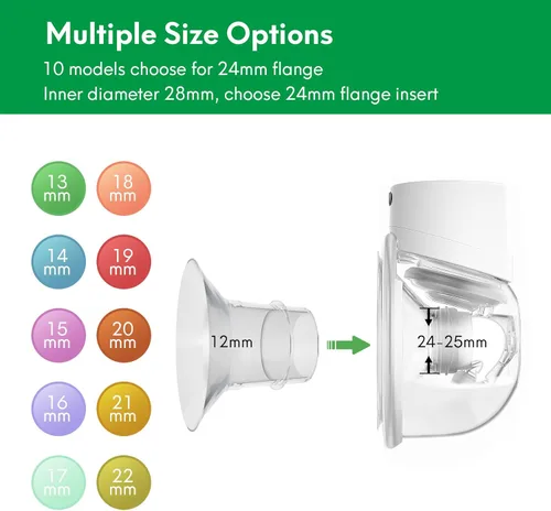Miniatura 2 de Inserto de brida de 0.472 in compatible con brida de 0.945 in/escudo de extractores de leche, para Momcozy S9 Pro S10 S12 Pro Medela Spectra Elvie