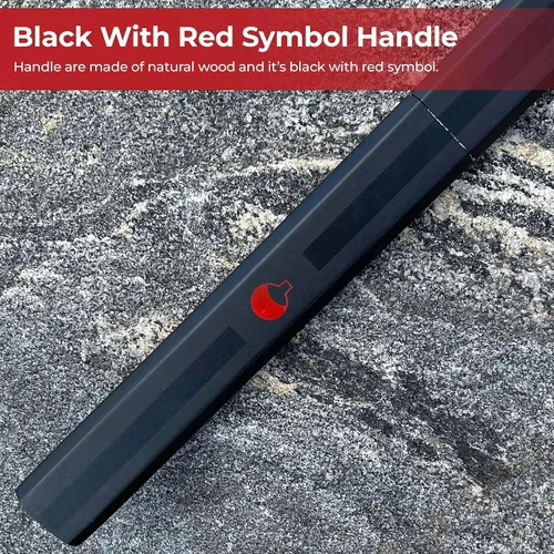Miniatura 5 de MedievalDepot Sasuke Kusanagi Espada Negra – Total 40" – Hoja de acero completa con acabado mate, funda y mango de madera – Exhibición inspirada