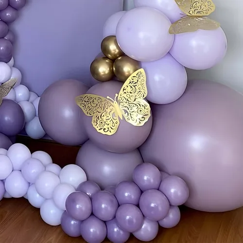 Miniatura 11 de Efavormart - Paquete de 10 calcomanías de pared de mariposa 3D grandes de lámina dorada metálica, mantel individual con cargador de papel