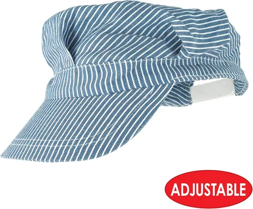 Miniatura 6 de Beistle Sombrero de ingeniero de tren? Talla única, correa de plástico ajustable, suministros de fiesta de cumpleaños de tren, disfraz de Halloween