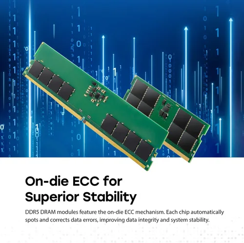 Miniatura 7 de Transcend Memoria RAM DDR5 de 16 GB, 4800 MHz UDIMM, compatible con Intel y AMD Ryzen, módulo de memoria de computadora de escritorio, ECC PC5-38400