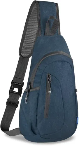 Miniatura 29 de TITECOUGO Bolso bandolera pequeño, mochila cruzada ligera para hombres y mujeres, bolsa de hombro para deportes y exteriores Azul marino/azul