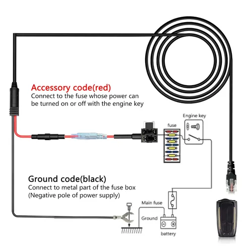 Miniatura 2 de Kit de cableado de detector de radar, kit de cableado directo de cable para Escor t Valentine One Unide n Beltronics cobr a detector de radar