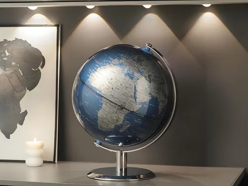 Miniatura 2 de TTKTK Globo del mundo con soporte de acero inoxidable, globo de escritorio moderno de 8 pulgadas para decoración educativa en casa, oficina