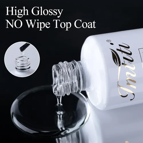 Miniatura 6 de Esmalte de uñas de gel transparente que no se limpia – Esmalte de uñas de gel transparente de alto brillo, larga duración y resistente al astillado