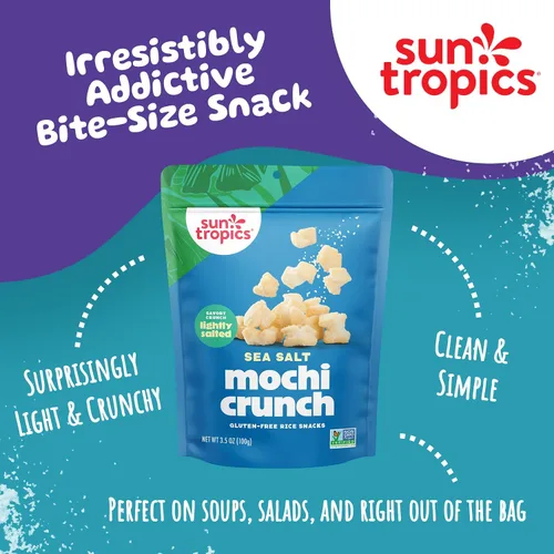 Miniatura 3 de Sun Tropics Mochi Snack Bites, sal marina, sin lácteos, sin gluten, 3.5 onzas (paquete de 12)