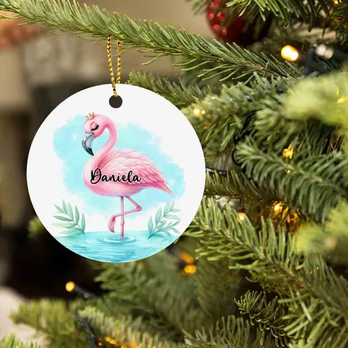 Miniatura 6 de Adorno de flamenco para la primera Navidad 2025, regalos personalizados de flamenco para los amantes del flamenco, adorno de flamenco de primera