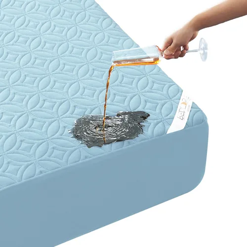 Miniatura 15 de BEDLORE Protector de colchón impermeable, protector de colchón de tamaño individual con bolsillo profundo de 6 a 15 pulgadas de profundidad, suave