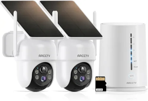 Miniatura 10 de Cámaras de seguridad ARCCTV inalámbricas para exterior, kit de 4 cámaras, sistema de cámara de seguridad solar inalámbrica de 4MP con panorámica