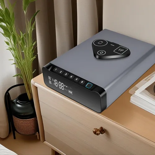 Miniatura 6 de FTOP - Caja fuerte biométrica para armas con huellas dactilares, reloj seguro para pistolas con carga inalámbrica 3 en 1 para reloj y teléfono