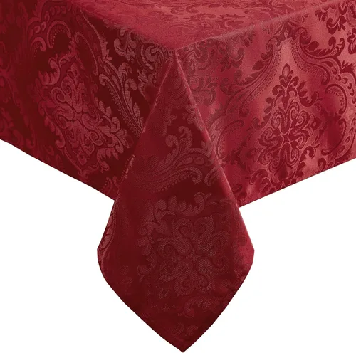 Miniatura 7 de Elrene Home Fashions Caiden Elegance - Mantel de damasco impermeable, resistente a manchas y arrugas, 70" redondo, granate Arándano