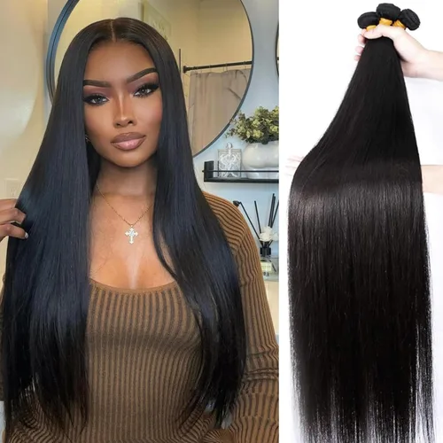 Miniatura 31 de Extensiones de cabello humano lacio 12A con cierre de encaje HD de 5 x 5 (16, 18, 20 + 14 pulgadas), tejido de cabello humano virgen brasileño 100%