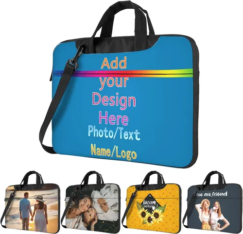 Miniatura 14 de Funda personalizada para laptop personalizada, añade tu foto, texto, maletines para portátil Púrpura2