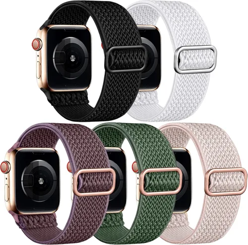 Miniatura 10 de Easuny Bandas elásticas bohemias compatibles con Apple Watch de 1.5 pulgadas, 1.57 pulgadas, 1.65 pulgadas y de 1.73 pulgadas para mujeres, hombres