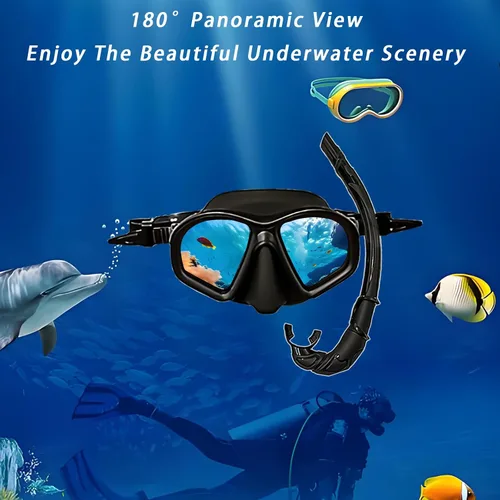 Miniatura 5 de Paquetes de esnórquel, equipo de esnórquel para adultos, gafas de buceo impermeables y a prueba de niebla, juego de tubo de respiración de máscara