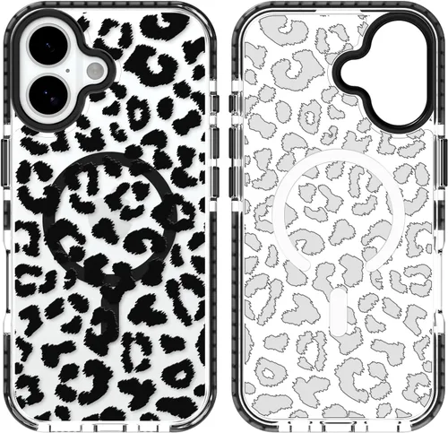 Miniatura 26 de SAKUULO Funda magnética para iPhone 11 Pro Max [Compatible con MagSafe] Patrón de Estampado de Leopardo Gris Claro Funda de Carga Inalámbrica