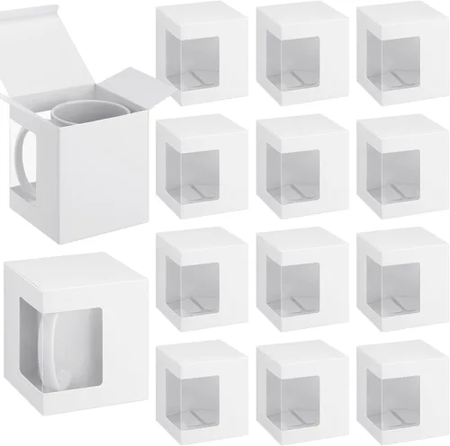 Harloon 24 piezas de cajas para tazas de regalo, caja para café para tazas en blanco de sublimación, embalaje para tazas de 11 onzas, 12 onzas, 15