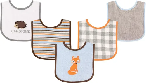 Miniatura 8 de Luvable Friends Baby Cotton Terry Drooler Bibs with PEVA Back, Transportation, One