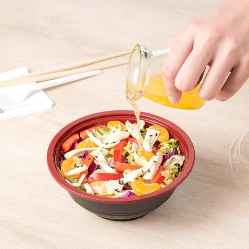 Miniatura 5 de Restaurantware Tazones de plástico para alimentos de 18 onzas, 200 recipientes desechables con tapa, aptos para Mircowave, sin BPA, cuencos