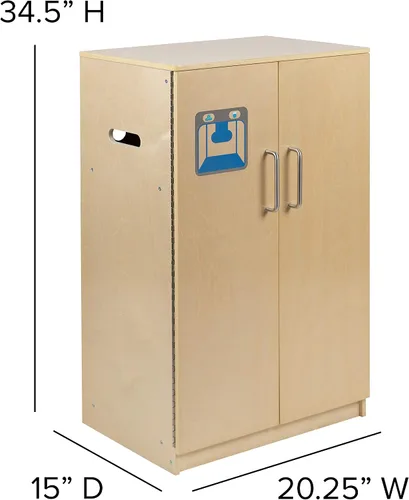 Miniatura 5 de Flash Furniture Hercules - Refrigerador de cocina de madera para niños para uso comercial o doméstico, seguro, diseño apto para niños, natural