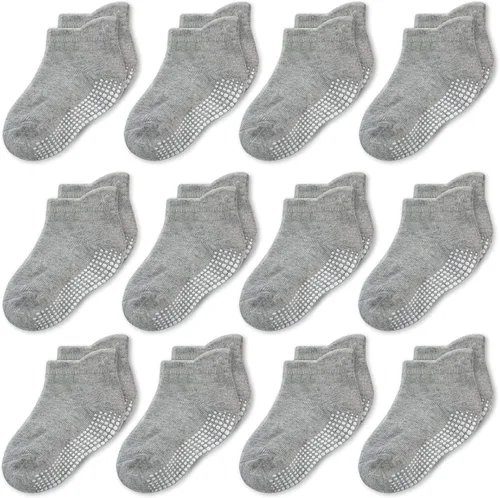 Miniatura 18 de CozyWay Baby & Toddler Socks with Grippers Non Slip Ankle Grip Socks For Boys and Girls - Comfy Soft Cotton - 12 Pack
