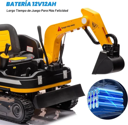 Miniatura 7 de JOYLDIAS Retroceder y avanzar en 360 grados, excavadora y bulldozer para montar, juguete con batería de 12V12AH, retroexcavadora con diseño