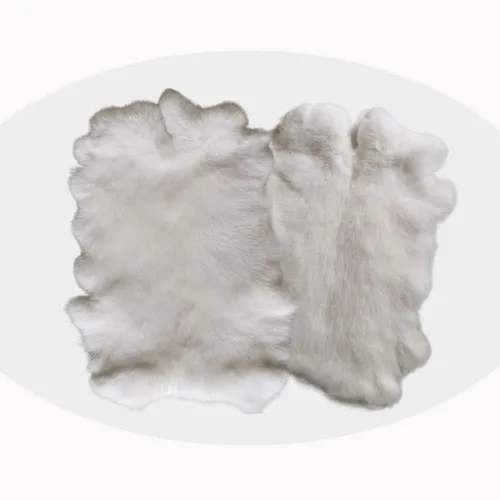 Piel de conejo blanca natural de grado artesanal (12 x 14 pulgadas con cuero de calidad de costura curtida para manualidades, disfraces y decoración