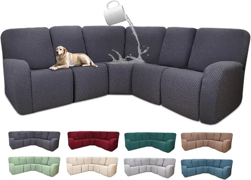 Miniatura 123 de Fundas de sofá reclinable seccional 100% impermeables para sofá reclinable en forma de L, funda de sofá modular de esquina en forma de L, fundas
