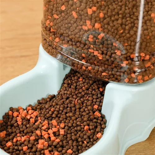 Miniatura 8 de Tazón de alimentación para mascotas y dispensador de agua con contenedor de almacenamiento recargable, autodispensable, comedero para gatos de gran