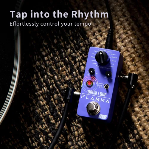 Miniatura 3 de Pedal looper FLAMMA FC01 y máquina de ritmos 2 en 1, pedales de guitarra con looper de tambor, tiempo de bucle de 20 minutos con 16 ritmos