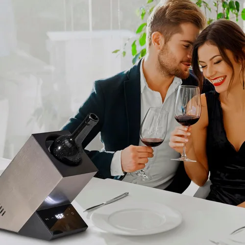 Miniatura 3 de Enfriador de vino eléctrico, enfriador de una sola botella para 750ml de vino o algo de champán, enfriador sin hielo de acero inoxidable que