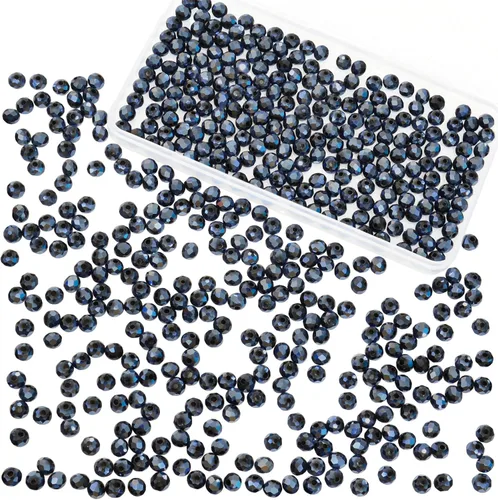 Miniatura 32 de 800 cuentas redondas de cristal de 0.236/0.396/0.394 pulgadas para joyas de bricolaje, ideales para pulseras, collares, colgantes y proyectos