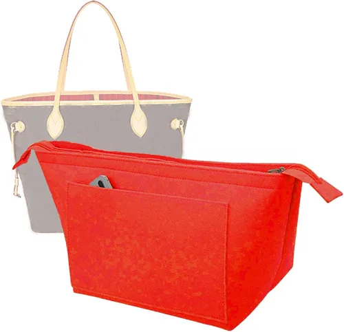 Lckaey Organizador de inserción de bolso para Neverfull pm Shaper bolso organizador kit inserto 1070Claret-S