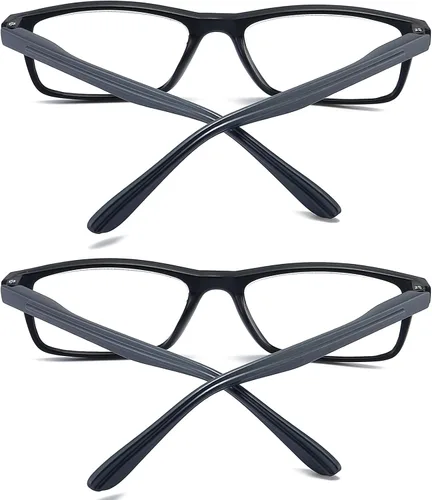 Miniatura 8 de Lentes de lectura con bloqueo de luz azul para hombres y mujeres, marco rectangular, lectores de computadora con bisagra de resorte