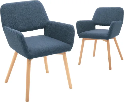 Miniatura 8 de CangLong Velvet Leisure - Juego de 2 sillas decorativas modernas para sala de estar, comedor, club, invitados de club, con patas de madera maciza