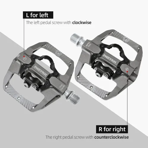 Miniatura 3 de MZYRH Pedal, pedales de bicicleta de montaña MTB, compatibles con doble función sellada sin clipless de aluminio 9/16 pulgadas, plataforma plana