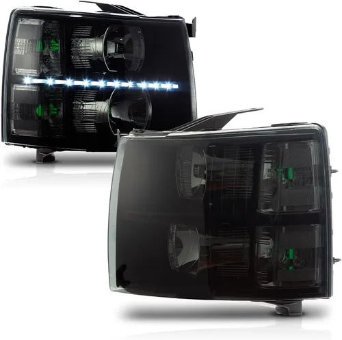 Miniatura 21 de G-PLUS Conjunto de faros, compatible con Chevy Silverado 2007 2008 2009 2010 2011 2012 2013 2014 Chevy Silverado parachoques faro, lente