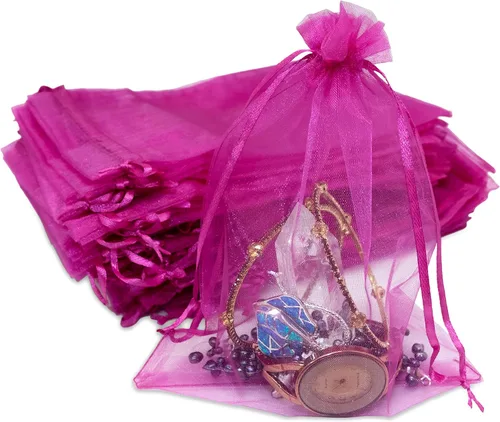 Miniatura 50 de TheDisplayGuys - Paquete de 48 bolsas de regalo de organza transparente negra de 2 x 2-3/4 pulgadas con cordón, bolsas de regalo para joyas, bolsas