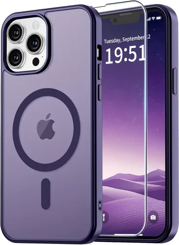 Miniatura 106 de vnnink para iPhone 12 y iPhone 12 Pro, funda de teléfono celular translúcida con protección contra caídas de grado militar, mate magnética